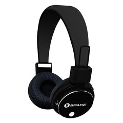 Space SOLO Plus Wireless with Mic On Ear Headphones - Black