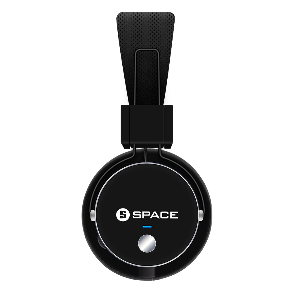 Space SOLO Plus Wireless with Mic On Ear Headphones - Black