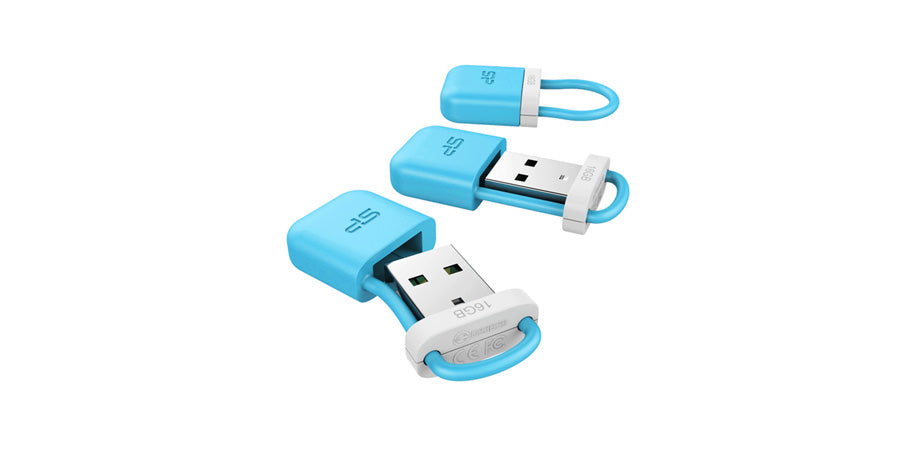 Silicon Power Unique 510 8GB USB 2.0 Flash Drive (Blue)