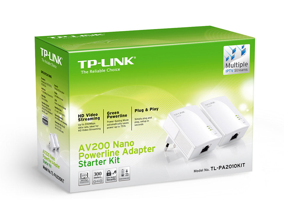 TP-Link TL-PA2010KIT AV200 Powerline Adapter with AC Pass Through Starter Kit