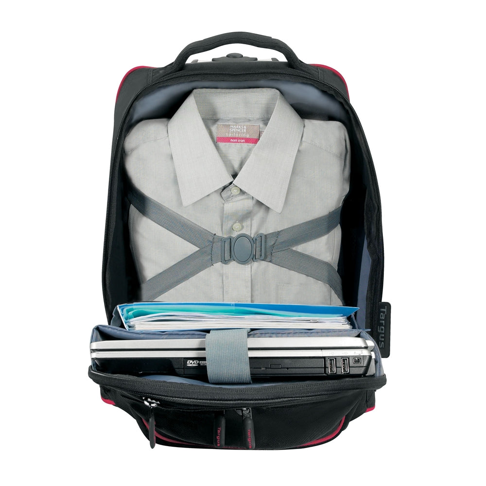 Targus 16" Compact Rolling Backpack - Black/Red