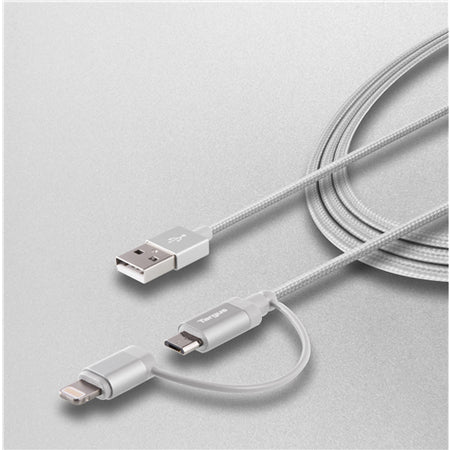 Targus Aluminium Series 2-in-1 (Lightning & Micro USB) Cable - Silver