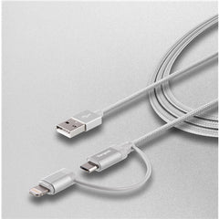Buy Targus Aluminium Series 2-in-1 (Lightning & Micro USB) Cable - Silver from Vmart in Pakistan