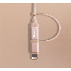 Targus Aluminium Series 2-in-1 (Lightning & Micro USB) Cable - Gold