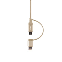 Buy Targus Aluminium Series 2-in-1 (Lightning & Micro USB) Cable - Gold from Vmart in Pakistan