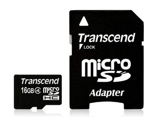 Transcend 16GB microSDHC Card Class 4 (SD 2.0)