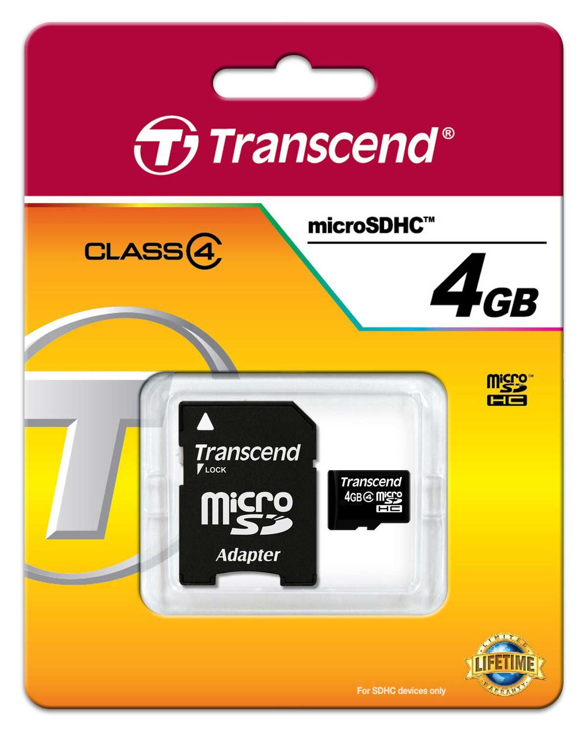 Transcend 4GB microSDHC Card Class 4 (SD 2.0)
