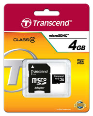Transcend 4GB microSDHC Card Class 4 (SD 2.0)