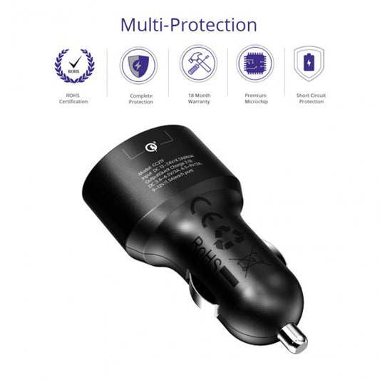 Buy Tronsmart CC2TF 36W Dual USB Car Charger Both Support Quick Charge 3.0 from Vmart in Pakistan