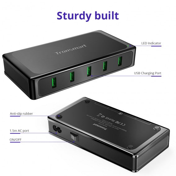 Buy Tronsmart U5TF Titan Plus 90W 5 Ports USB Desktop Charger from Vmart in Pakistan