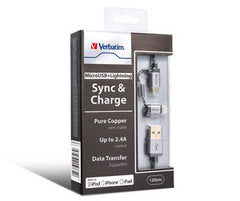 Buy Verbatim 64828 120cm Metallic 2-in-1 Cable - Black from Vmart in Pakistan