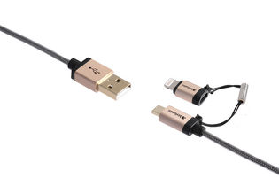 Buy Verbatim 64830 120cm Metallic 2-in-1 Cable - Gold from Vmart in Pakistan