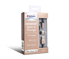 Buy Verbatim 64830 120cm Metallic 2-in-1 Cable - Gold from Vmart in Pakistan