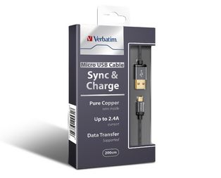 Buy Verbatim 64708 200 CM Metallic MicroUSB Cable (Black) from Vmart in Pakistan
