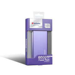 Verbatim 6000mAh Li-Polymer Power Pack Charger (Purple)