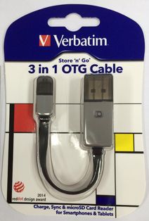 Buy Verbatim 64782 OTG Cable for microSD card (Charging &amp; Sync) - Black/Grey from Vmart in Pakistan