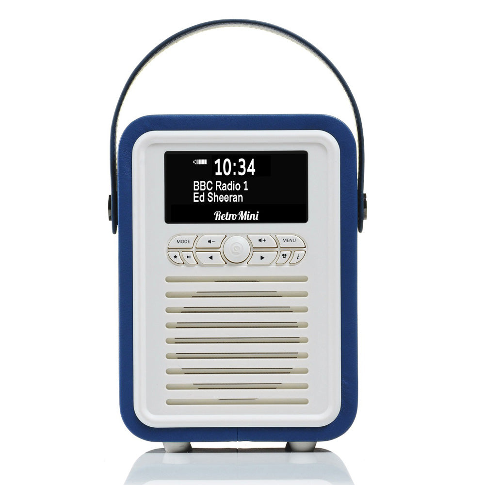 View Quest Retro Mini Bluetooth Speaker & Digital Radio - Navy Blue