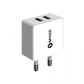 Buy Space Dual Port USB Wall Charger WC-101 - White from Vmart in Pakistan