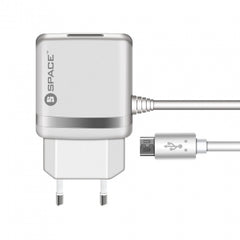 Space Micro USB Cable Wall Charger WC-105 - White