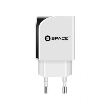 Space Dual USB Port Wall Charger WC-110 White - With USB Cable