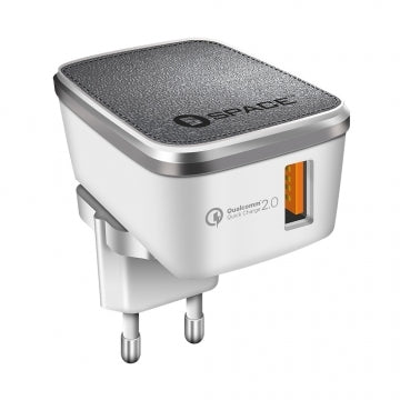 Buy Space Quick Charge 2.0 Wall Charger WC-121 - White from Vmart in Pakistan