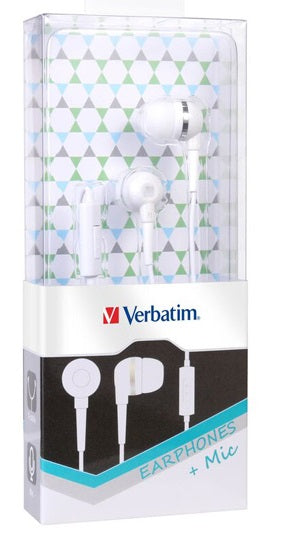 Verbatim Earphones with Mic (White)