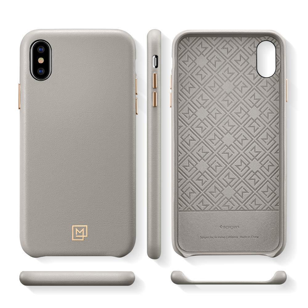 Spigen iPhone X/XS La Manon Câlin Leather Case - Oatmeal Beige