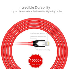 Buy Tronsmart LEP02 Double Braided Nylon Lightning Cable (6ft/1.8M) - Red from Vmart in Pakistan
