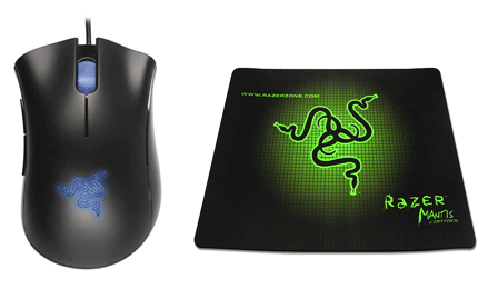 Razer Deathadder Mouse + Razer Mantis Control Mat