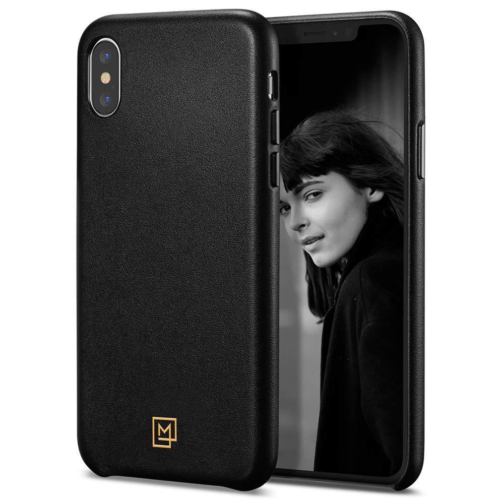 Spigen iPhone X/XS La Manon Câlin Leather Case - Chic Black