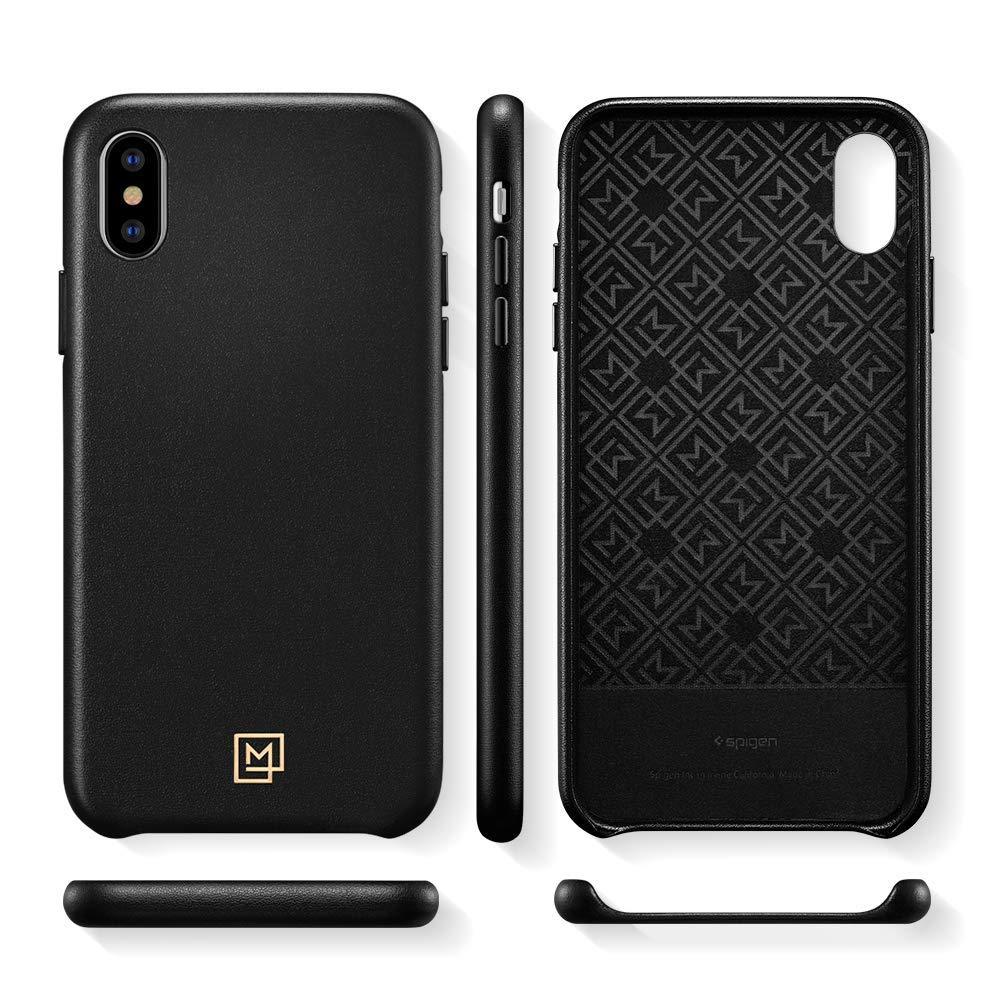 Spigen iPhone X/XS La Manon Câlin Leather Case - Chic Black