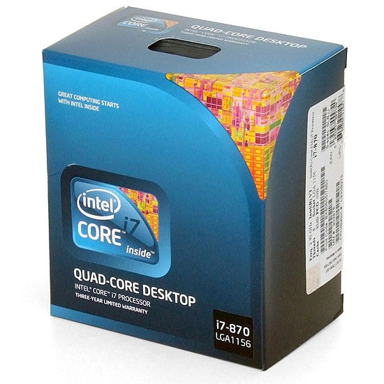 Intel Core i7-870 Processor  (8M Cache, 2.93 GHz)