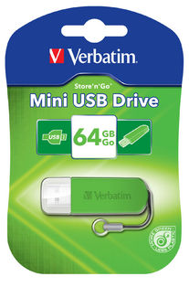 Verbatim USB2.0 Store 'n' Go Mini USB Drive 64GB Green