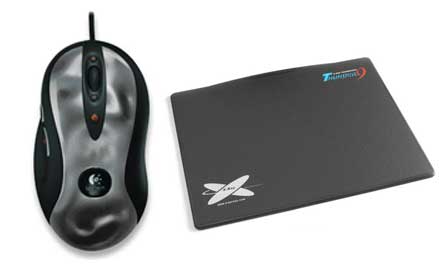 Logitech MX-518 Mouse + X-Ray Thunder9 Gaming Mat