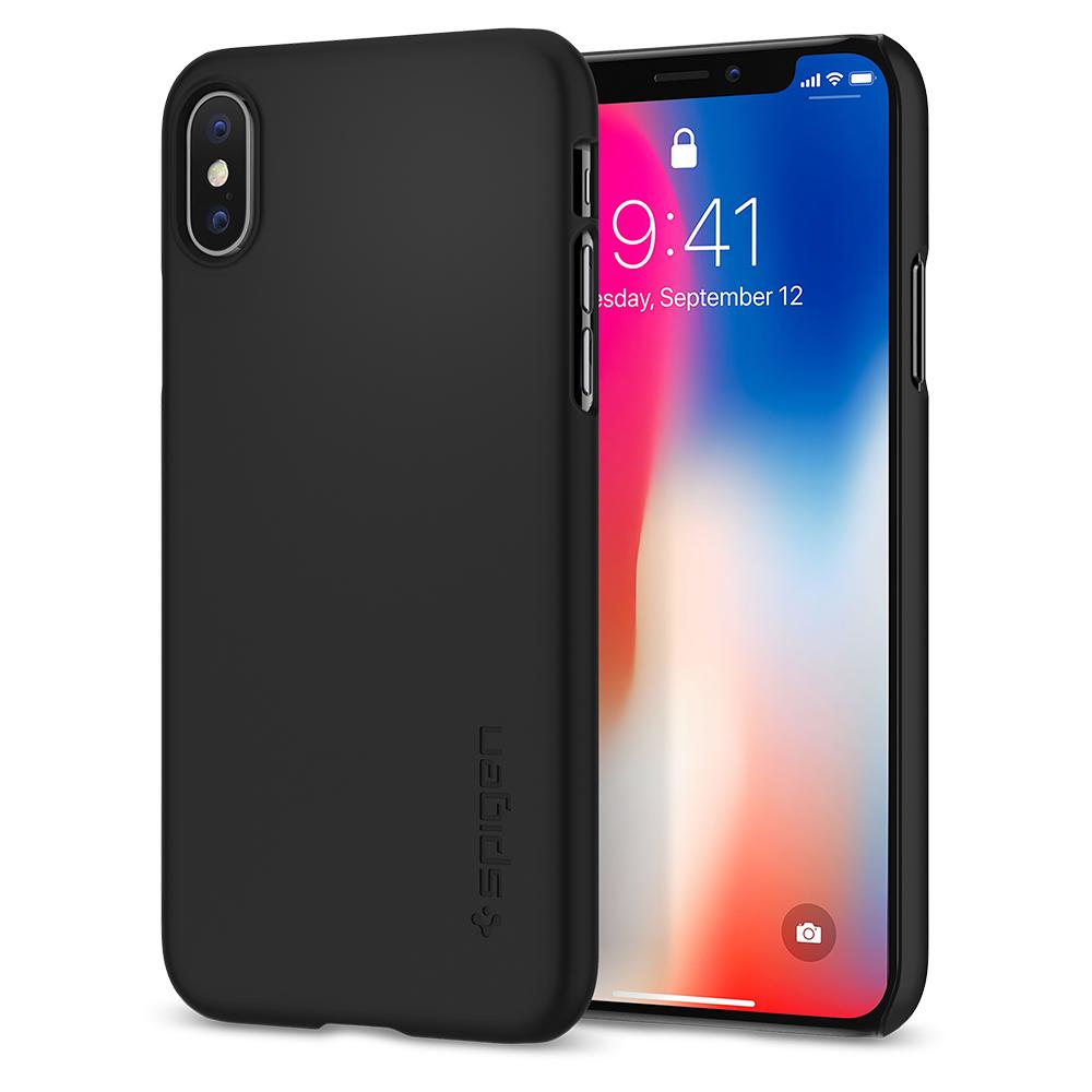 Spigen iPhone X Case Thin Fit - Matt Black