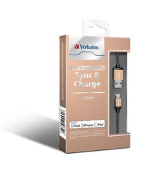 Verbatim Metallic Charge & Sync Lightning Cable (Apple Certified) - Gold