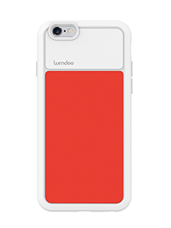 Lumdoo Duo Cover for iPhone 6 with Original Night Glow Effect + Lumdoo Light Pen (White/Red)