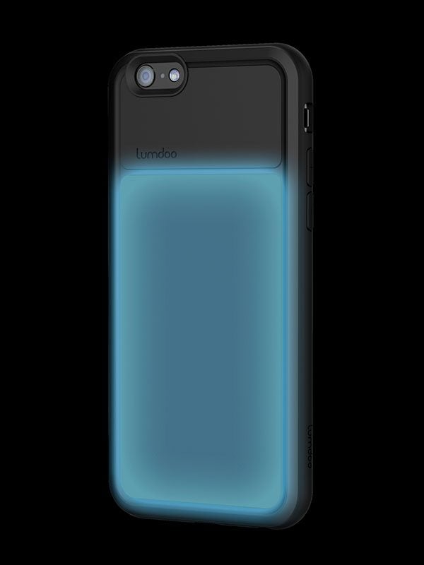 Lumdoo Duo Cover for iPhone 6 with Original Night Glow Effect + Lumdoo Light Pen (Black/Black)