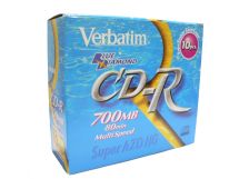 Verbatim CD-R 52X Blue-D Azo Slimcase 10pk