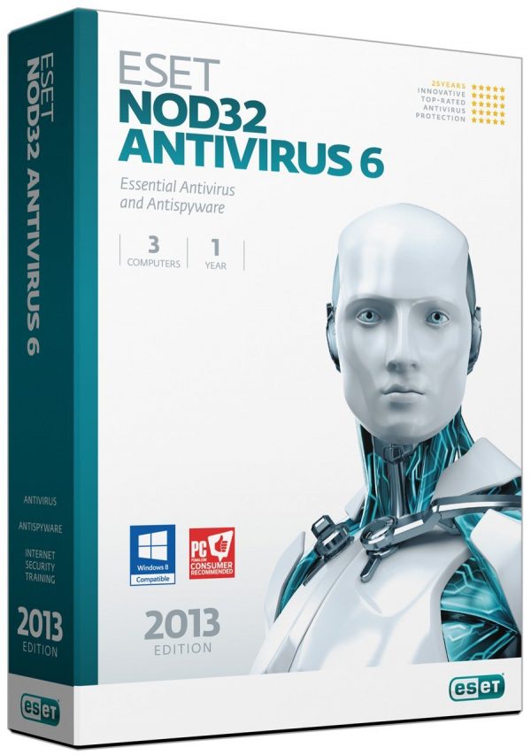 ESET NOD32 Antivirus 6 Home Edition 1 Year 3 User