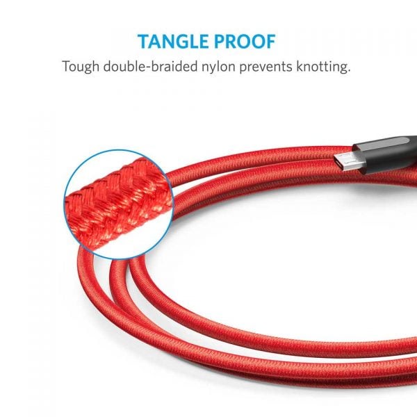 Anker PowerLine+ Micro USB Cable 6ft - Red