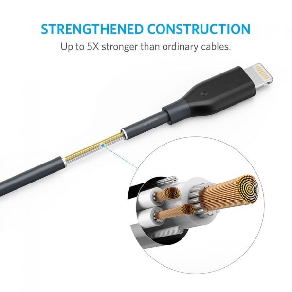 Anker PowerLine+ Lightning Cable 3ft - Gray