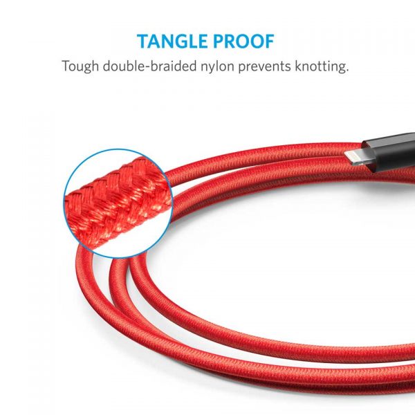 Anker PowerLine+ Lightning Cable 6ft - Red