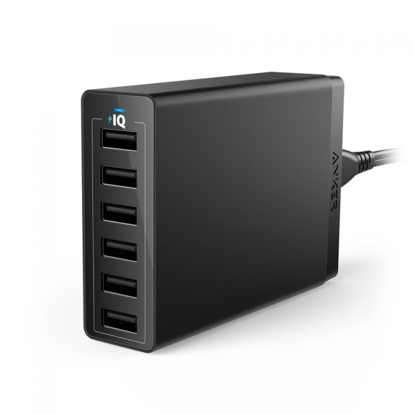 Anker PowerPort 6 -60W 6 Port USB Charger - Black