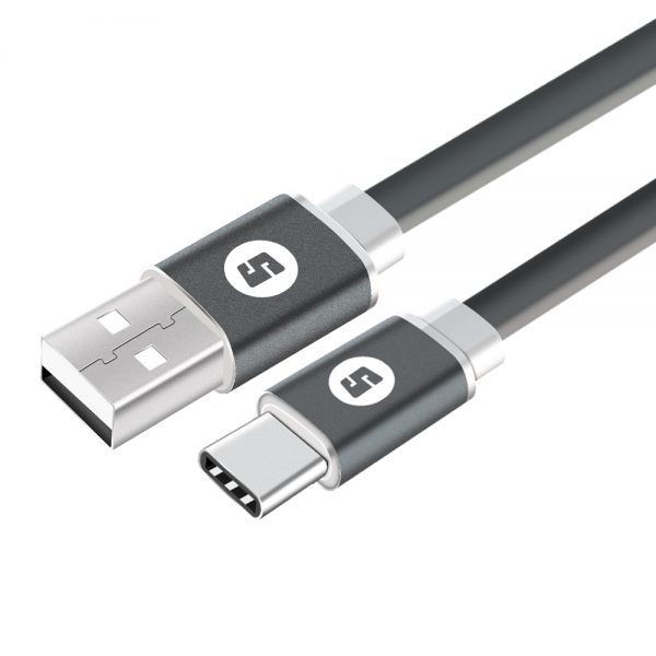 Space Type-C to USB 200cm Noodle Cable - Black
