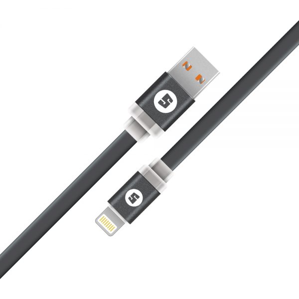 Space Lightning to USB 200cm Noodle Cable - Black