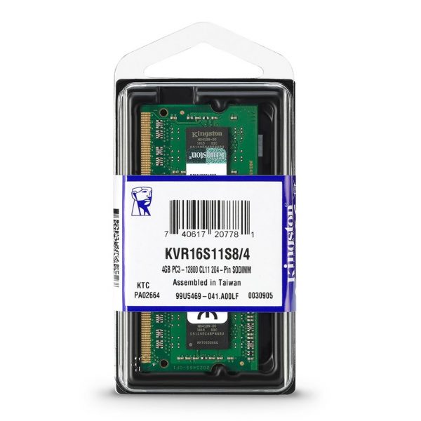 Kingston KVR16LS11/4 1600MHz DDR3L Non-ECC 1.35V CL11 SODIMM RAM - 4GB