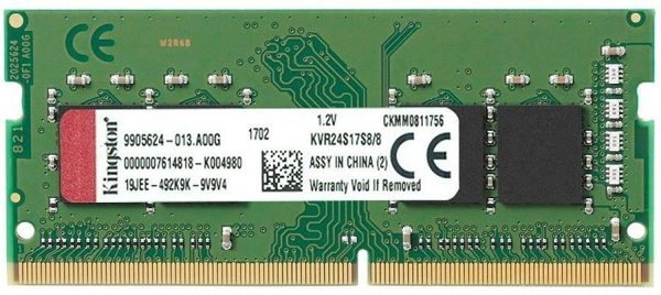 Kingston KVR24S17S8/8 2400MHz DDR4 Non-ECC CL17 260-Pin SODIMM Ram - 8GB