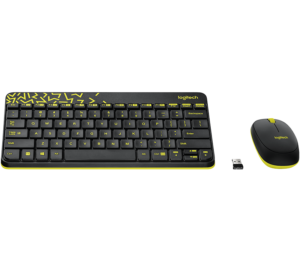 Logitech Wireless Mouse & Keyboard Combo MK240 - Black/Chartreuse Yellow