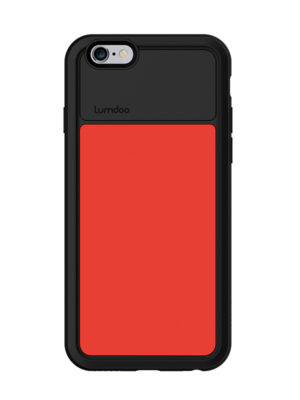 Lumdoo Duo Cover for iPhone 6 Plus with Original Night Glow Effect + Lumdoo Light Pen (Black/Red)